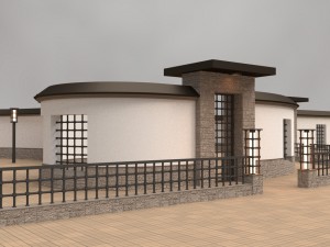 modular gates walls and fences set Model 3D
