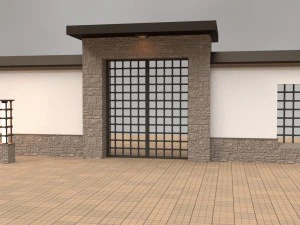 modular gates walls and fences set 3D Model