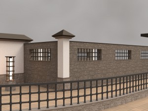 modular gates walls and fences set Model 3D