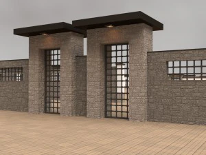 modular gates walls and fences set 3D Model