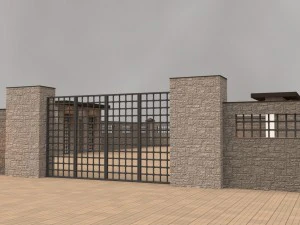 modular gates walls and fences set 3D Model