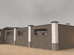 modular gates walls and fences set Model 3D