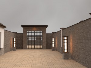 modular gates walls and fences set Model 3D