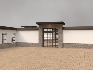 modular gates walls and fences set Model 3D