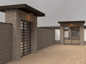 modular gates walls and fences set Model 3D