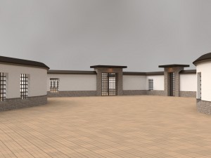 modular gates walls and fences set Model 3D