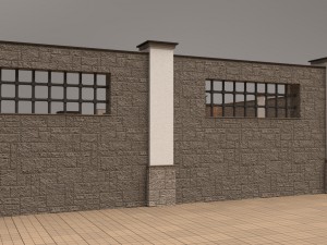 modular gates walls and fences set Model 3D