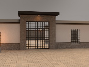 modular gates walls and fences set Model 3D