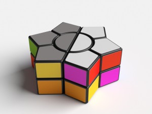 rubiks cube puzzle hexagon star Model 3D