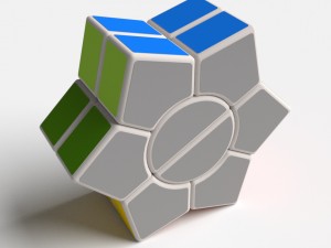rubiks cube puzzle hexagon star Model 3D
