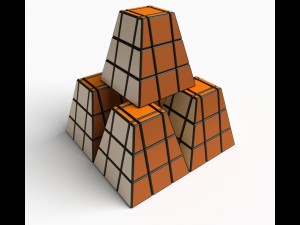 rubik style pyramid cube puzzle 3D Model