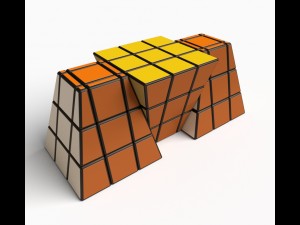 rubik style pyramid cube puzzle 3D Model