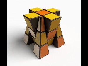 rubik style pyramid cube puzzle 3D Model