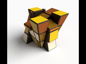 rubik style pyramid cube puzzle 3D Model