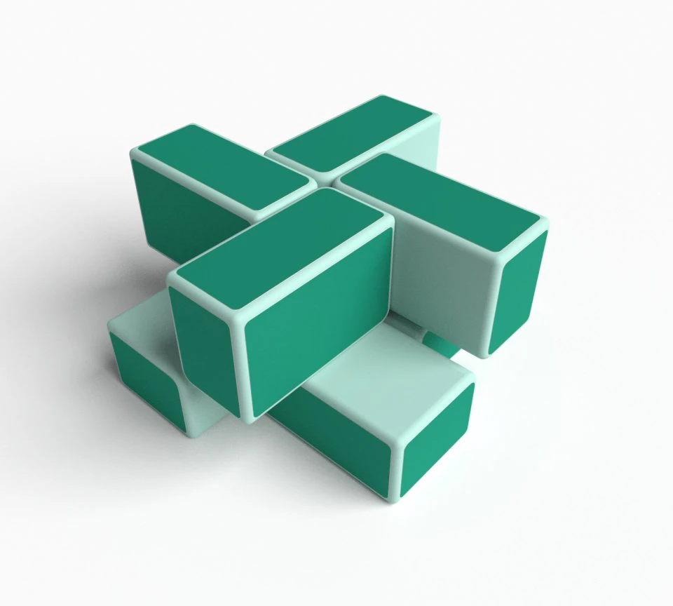 rare rubik cube puzzle 2x2 windmill 3D Model .c4d .max .obj .3ds .fbx .stl .blend