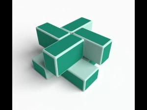 珍しいルービック キューブ パズル 2x2 風車 3Dモデル