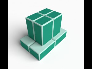 rare rubik cube puzzle 2x2 windmill 3Dモデル