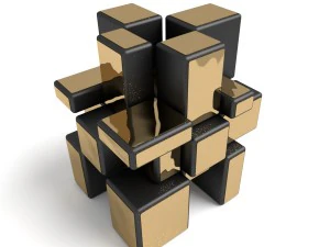 8x rare rubik cube puzzles set 3D Model