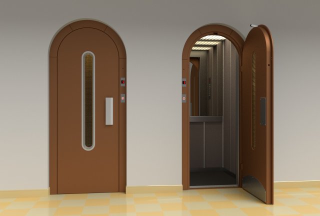 3d european vintage elevator - arched model 3Dモデル .c4d .max .obj .3ds .fbx .stl .blend 