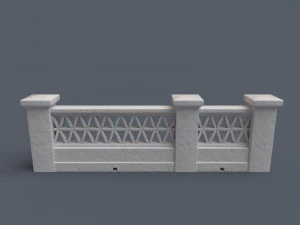 지중해 벽돌 울타리 3D 모델