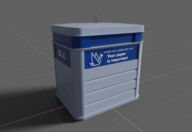 paper recycling container pbr 3D Model .c4d .max .obj .3ds .fbx .stl .blend 