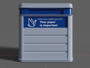 paper recycling container pbr 3D Model