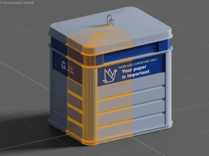 paper recycling container pbr 3D Model