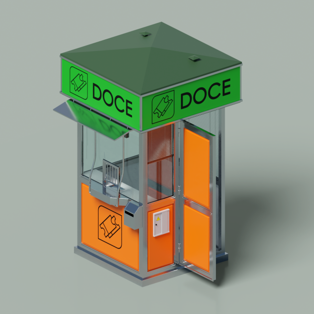information or tickets street kiosk Modèle 3D .c4d .max .obj .3ds .fbx .stl .blend 