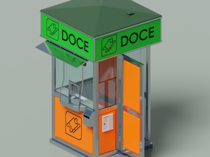 information or tickets street kiosk Model 3D