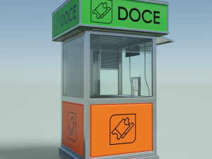 information or tickets street kiosk Modèle 3D