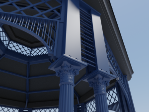 metal garden gazebo pavilion pbr 3D Model