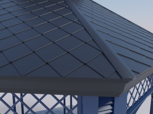 metal garden gazebo pavilion pbr 3D Model