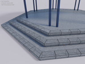 metal garden gazebo pavilion pbr 3D Model