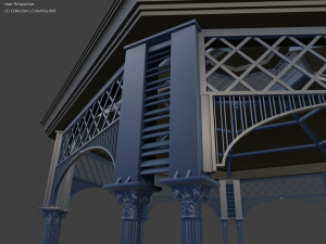 metal garden gazebo pavilion pbr 3D Model