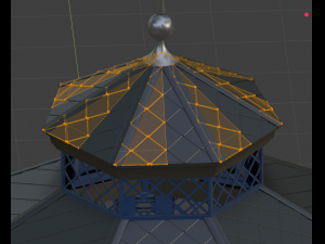 metal garden gazebo pavilion pbr 3D Model