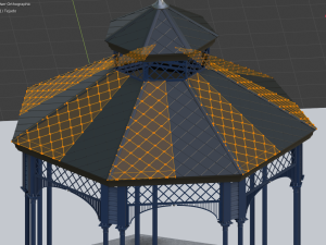 metal garden gazebo pavilion pbr 3D Model