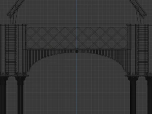 metal garden gazebo pavilion pbr 3D Model