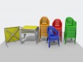 pvc garden chairs and table Modelo 3D