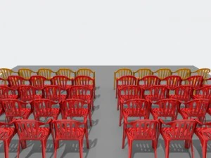 pvc garden chairs and table 3D Model