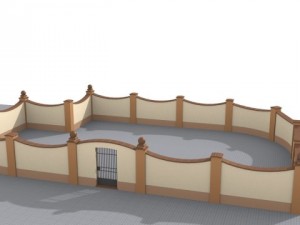 fences walls with door Modelo 3D
