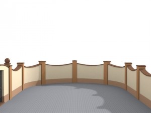 fences walls with door 3D-Modell