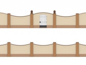 fences walls with door 3D-Modell