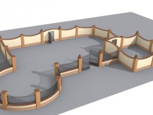fences building set Modelo 3D