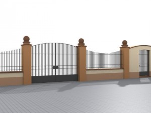 fences building set Model 3D