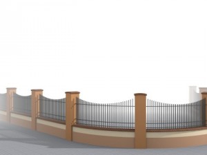 fences building set Model 3D