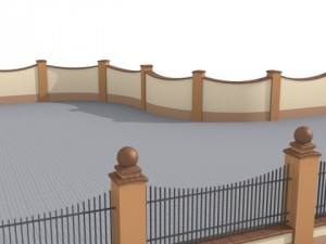 fences building set Model 3D