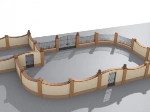 fences building set 3D Model