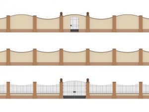 fences building set Model 3D