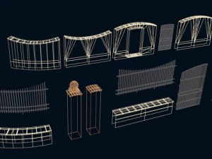 fences building set 3D Model