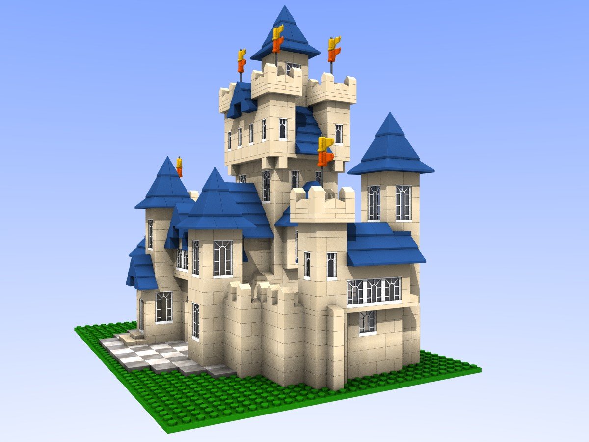Замок 3 д. Brick Castle 3d model.